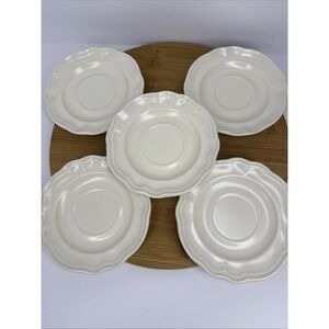 Set of 5 Pfaltzgraff Stoneware Tea Rose‎ Saucers 5 3/4"